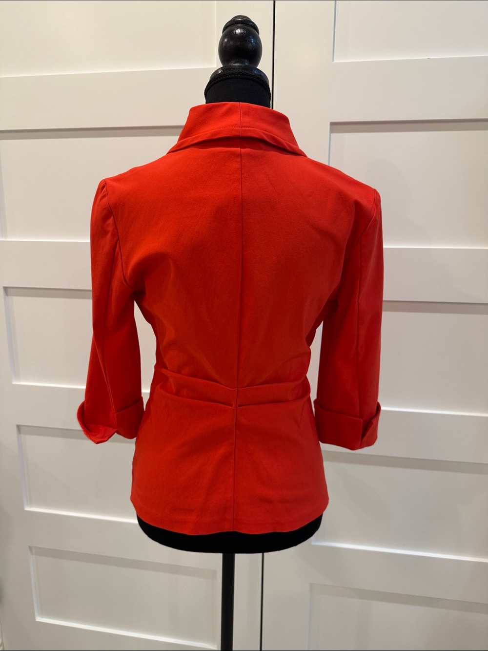 Joseph Ribkoff Red Ruched Zip-Front Blazer - Picture 4 of 5